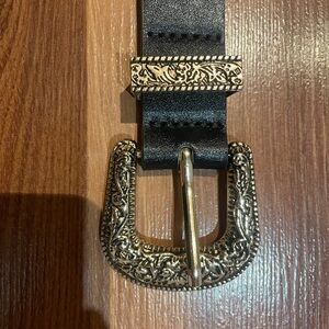 Black Belt with Golden Buckle